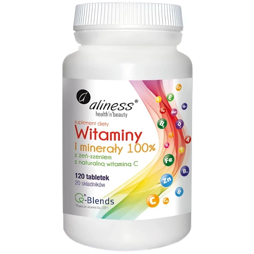Aliness - Witaminy i minerały 100% - 120 tabletek Aliness - Witaminy i minerały 100% - 120 tabletek
